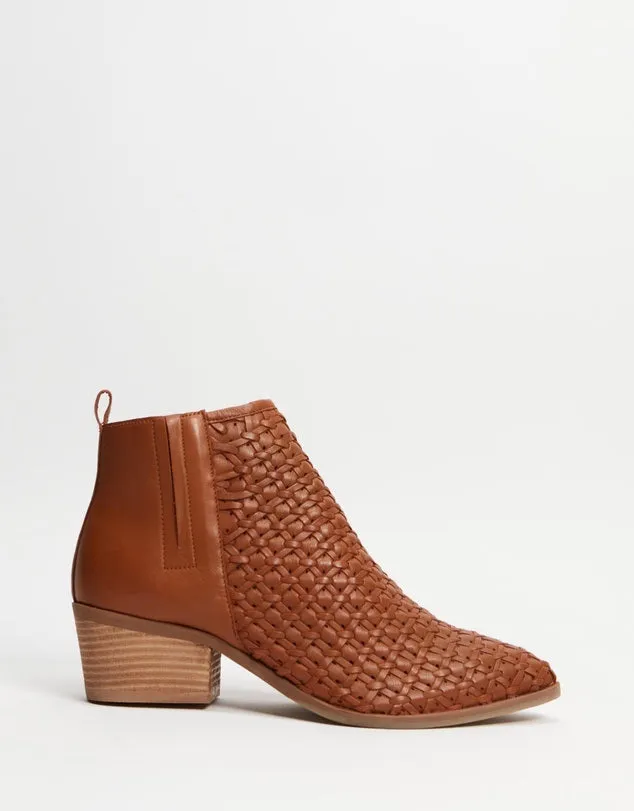 Human Premium Jade Woven Leather Ankle Boot