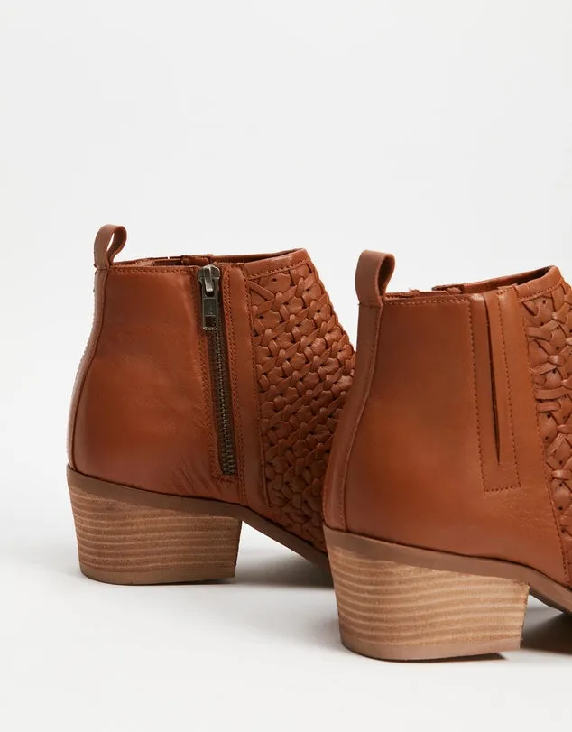 Human Premium Jade Woven Leather Ankle Boot