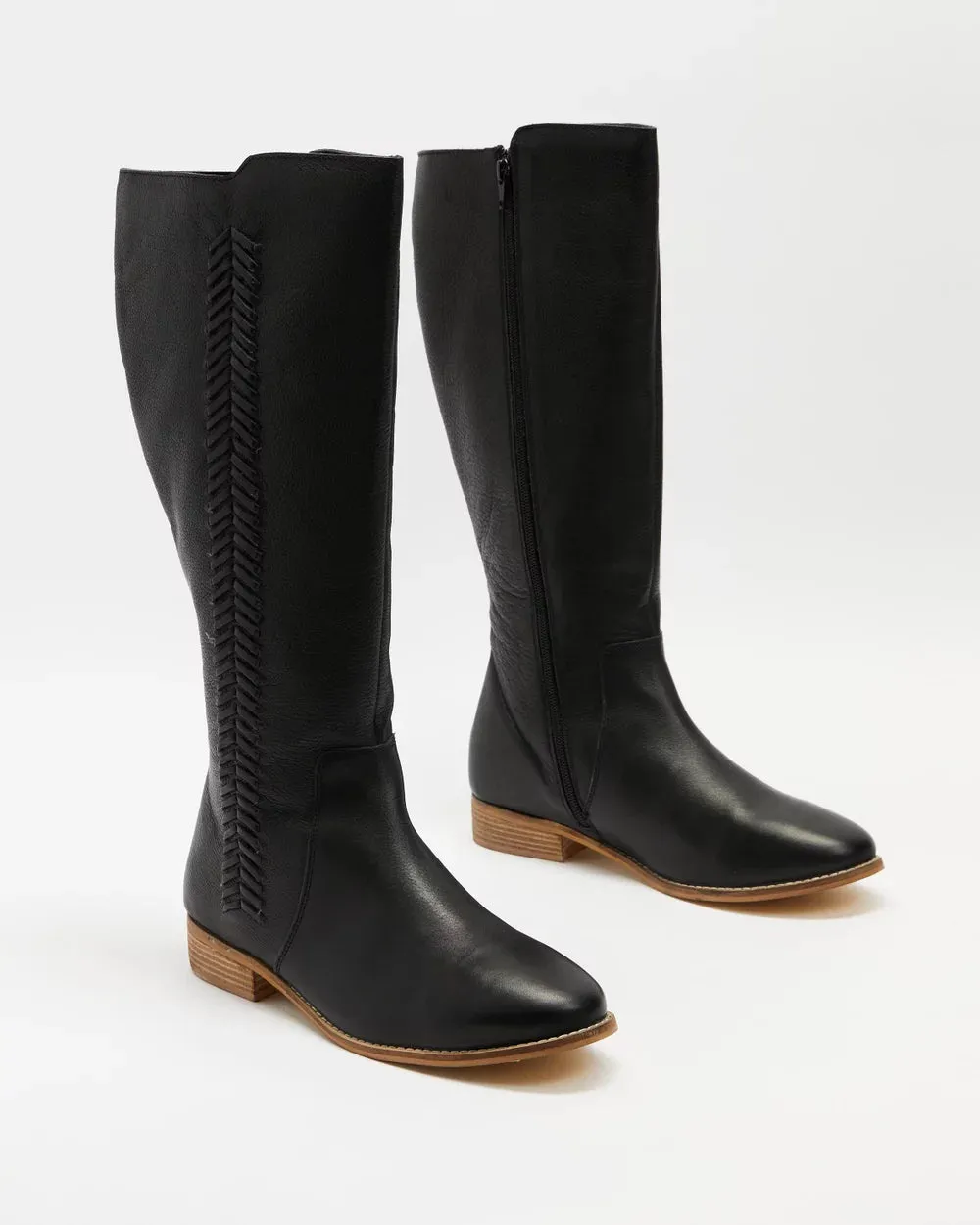 Human Premium Zag Leather Tall  Boot