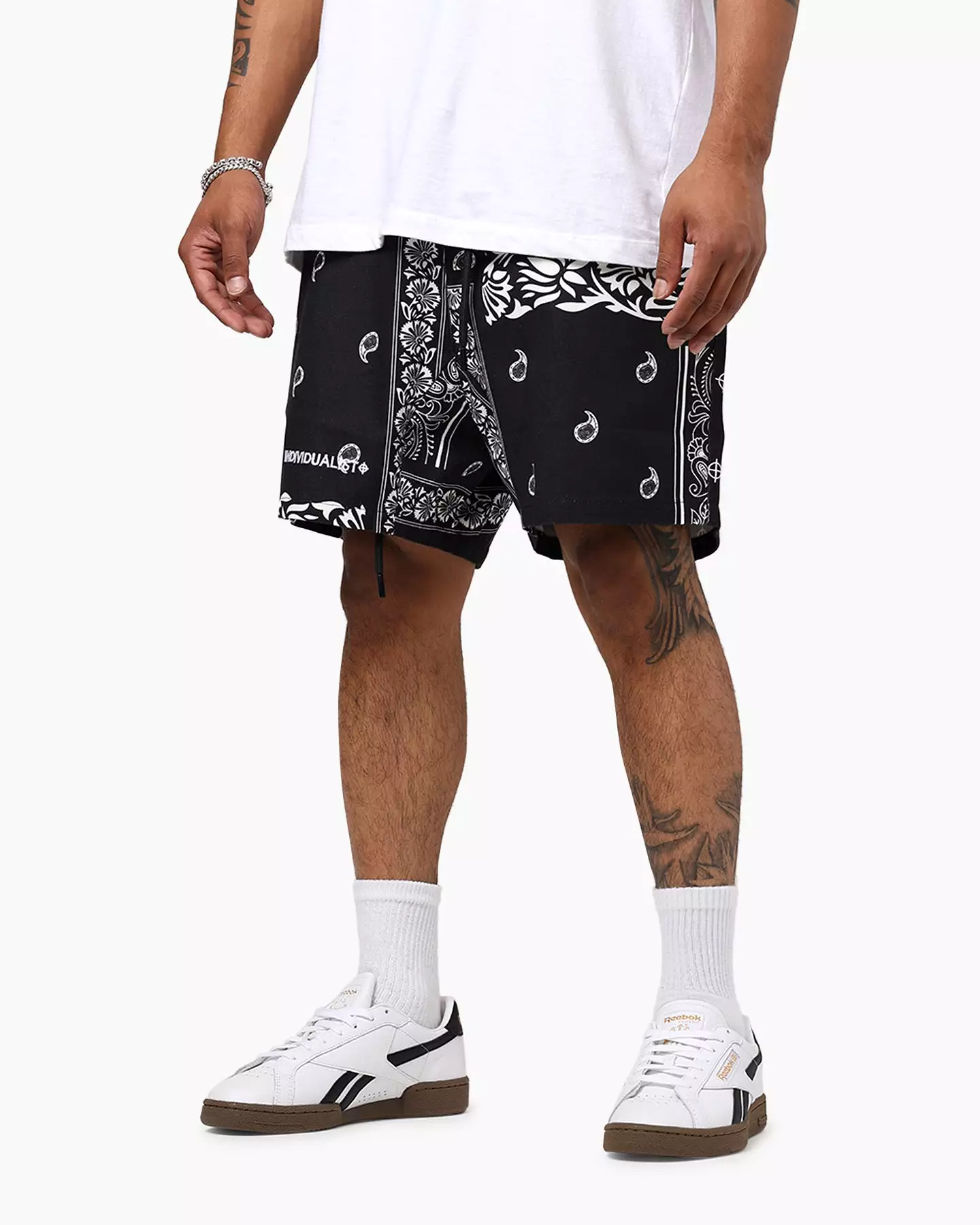 Individualist Lab Finger Print Bandana Shorts Black