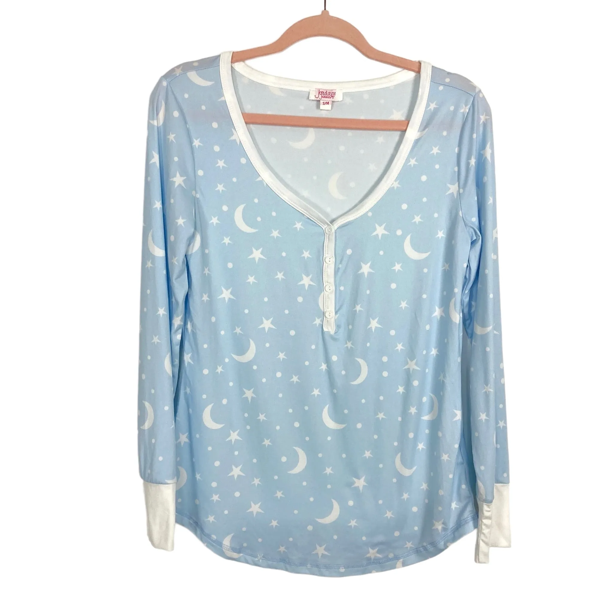 Jordann Jammies Light Blue Stars and Moons Pajama Set- Size S/M (sold as a set)