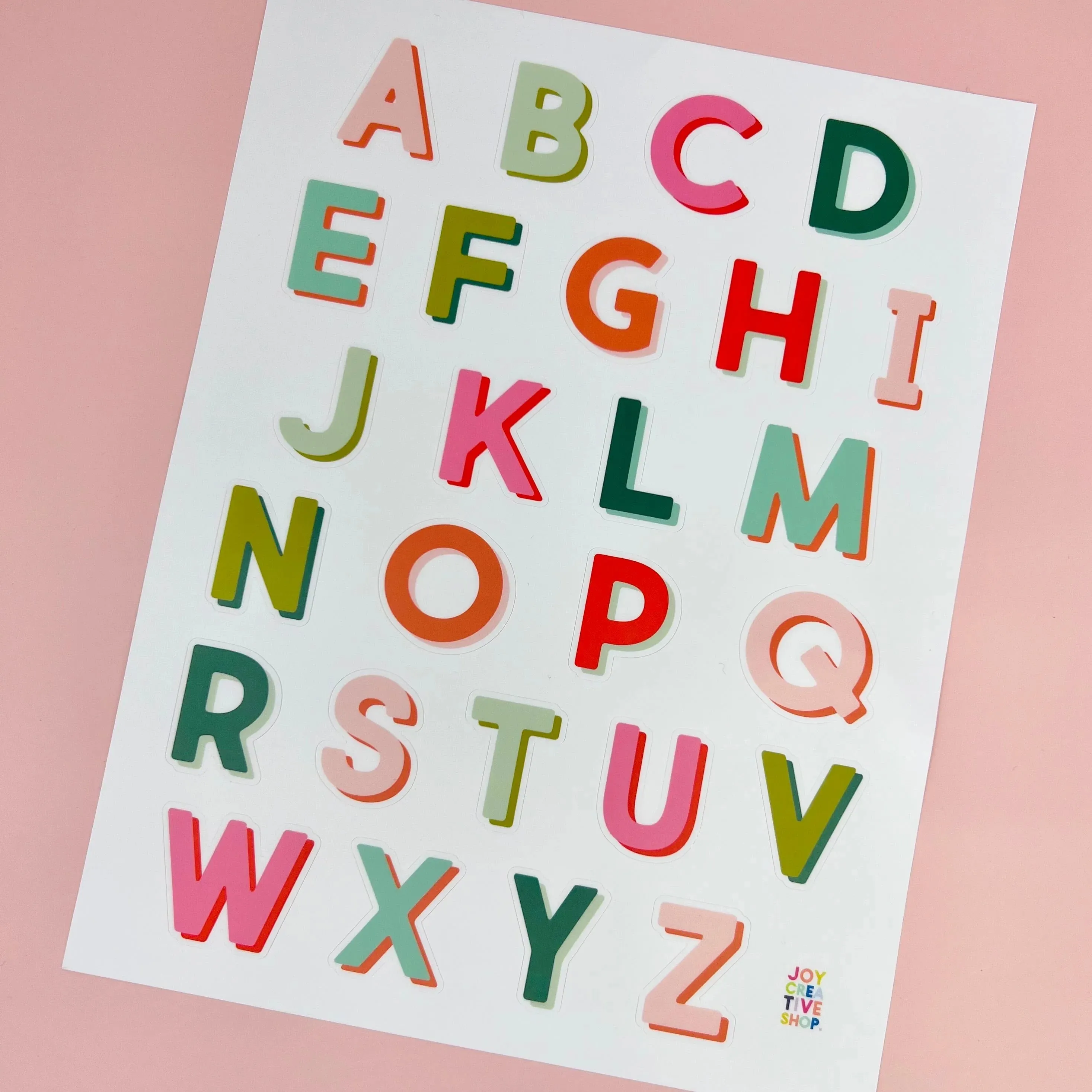 Joy Creative Shop - Vinyl Alphabet Sticker Sheet - Holiday