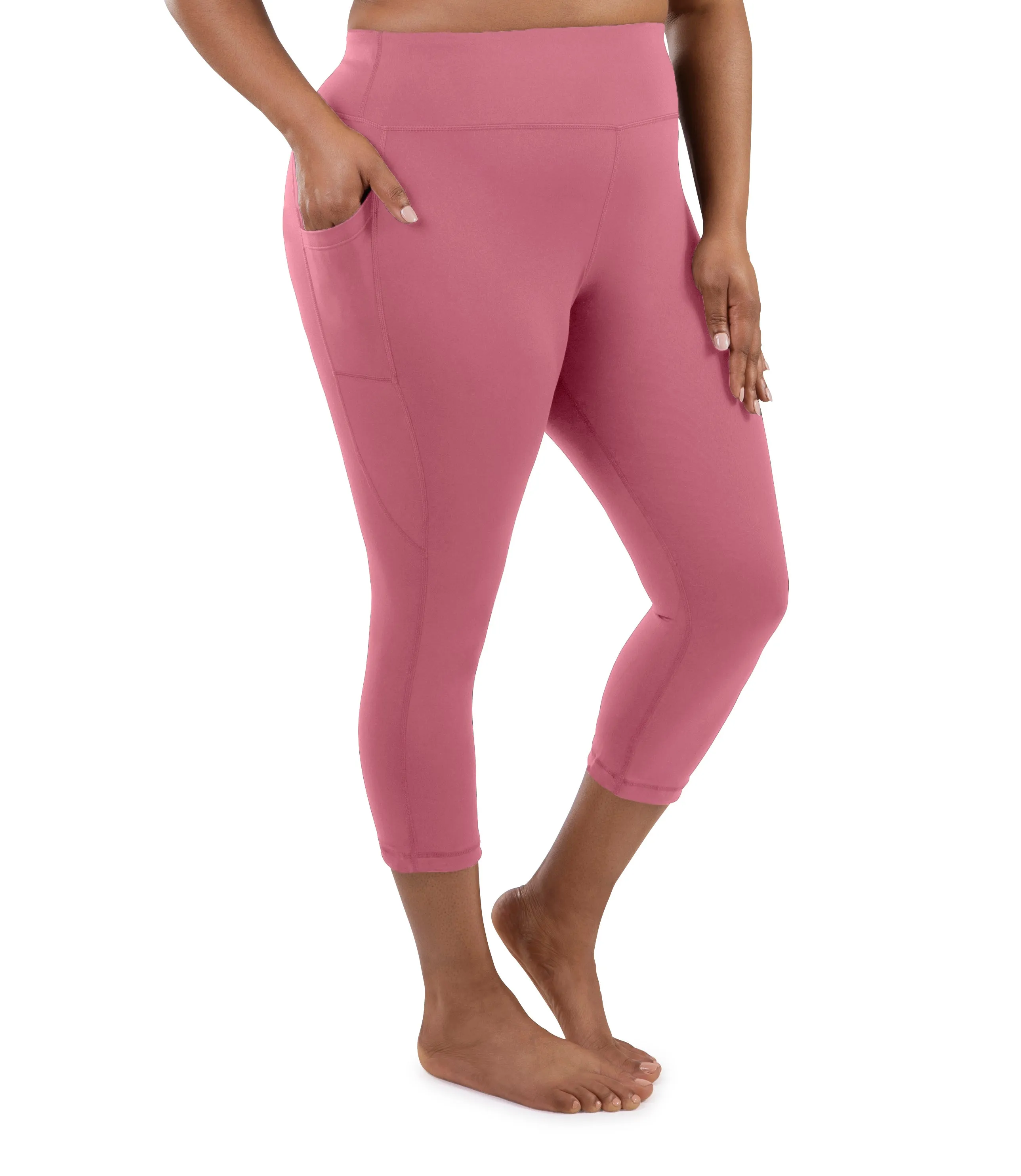 JunoStretch Side Pocket Capris Warm Mauve - FINAL SALE