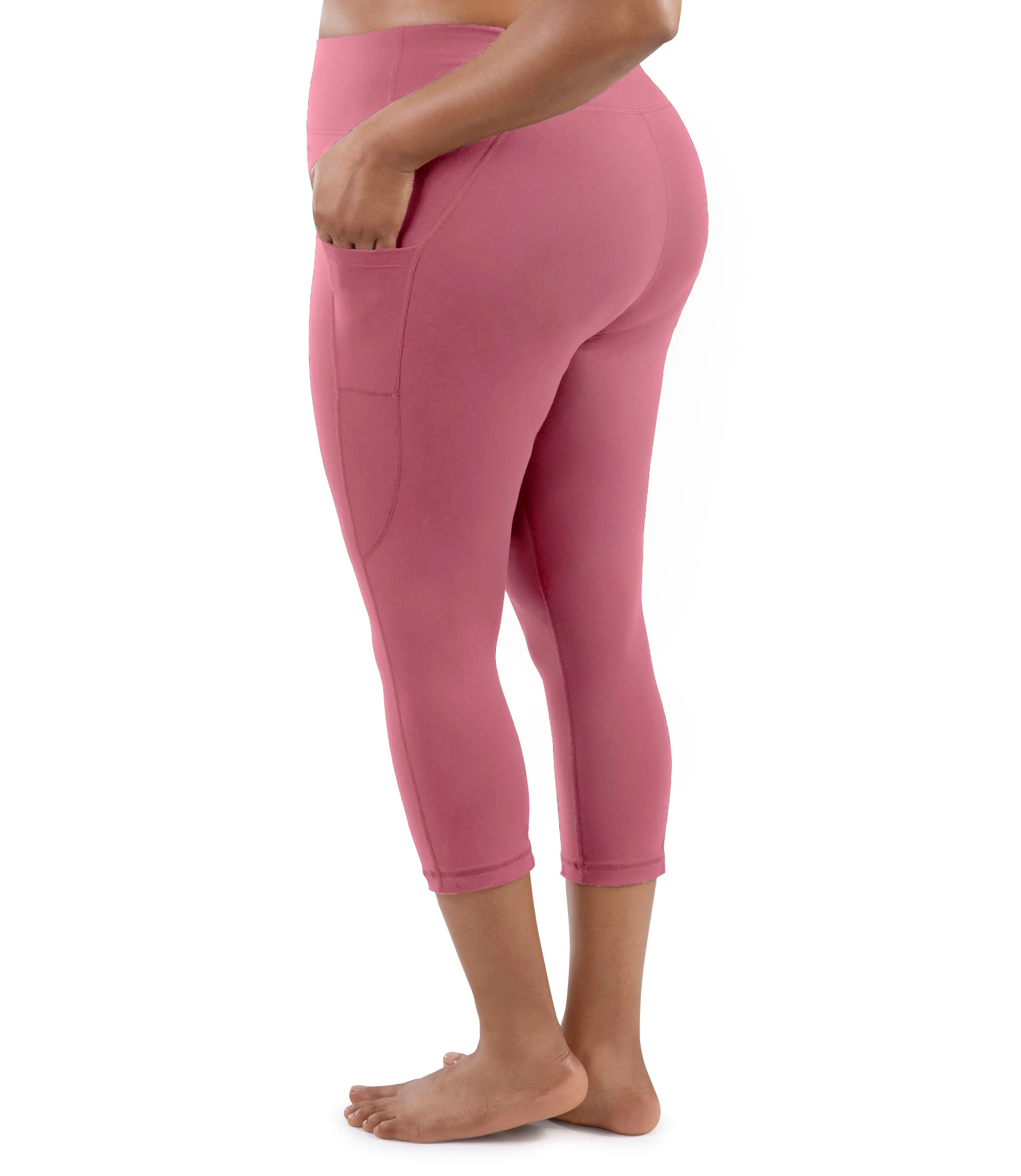 JunoStretch Side Pocket Capris Warm Mauve - FINAL SALE