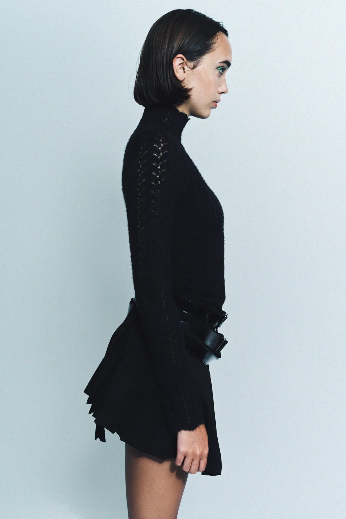 JUNYA WATANABE | BELTED PLEATED MINI SKIRT