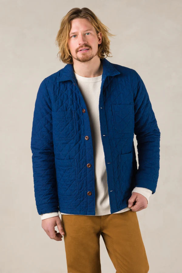 KINGS OF INDIGO Duncan Solid Indigo Quilted Jacket