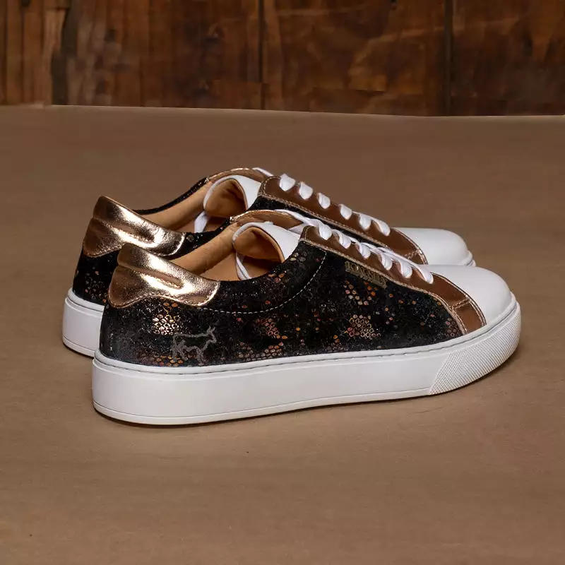 Kingsley Heath Snake Sneaker White/Gold/Wild/White