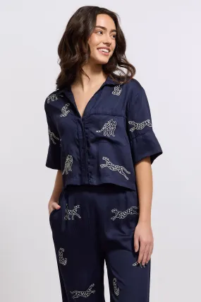 Leopard Loungewear Set - Midnight Jubilee (Navy)