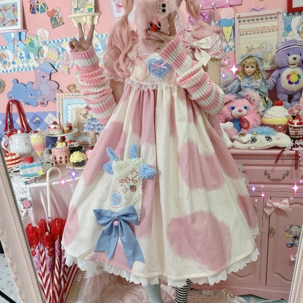 Little milk cake cute kawaii dress jsk/strap dress