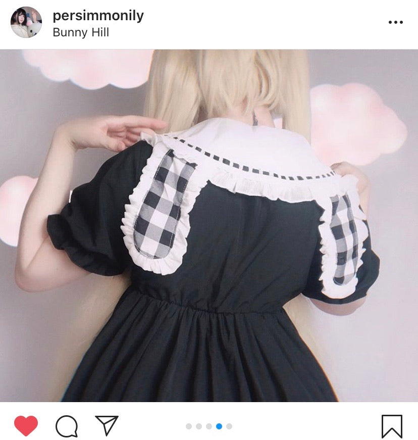 loveheart rabbit casual lolita one-piece dress