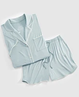 Macy's State of Day Women's 2-Pc. Short-Sleeve Notched-Collar Pajama Set Xs-3X