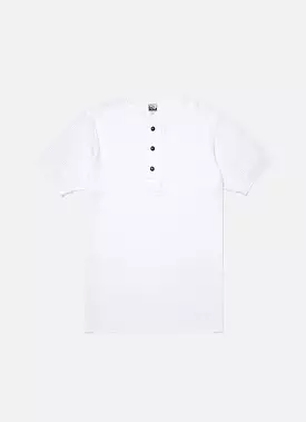 Men's Sunspel x Nigel Cabourn Mesh Henley in White