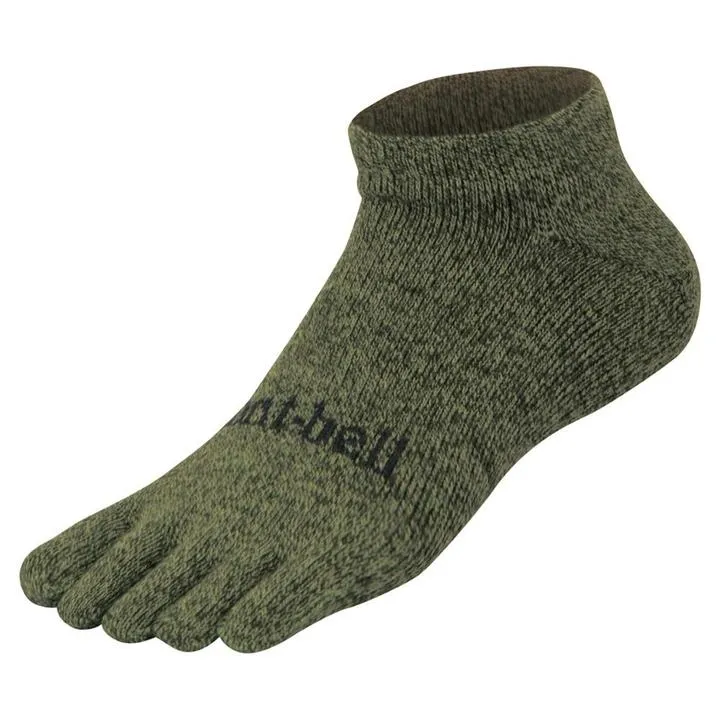 Montbell Men's Merino Wool Travel 5 Toe Ankle Socks