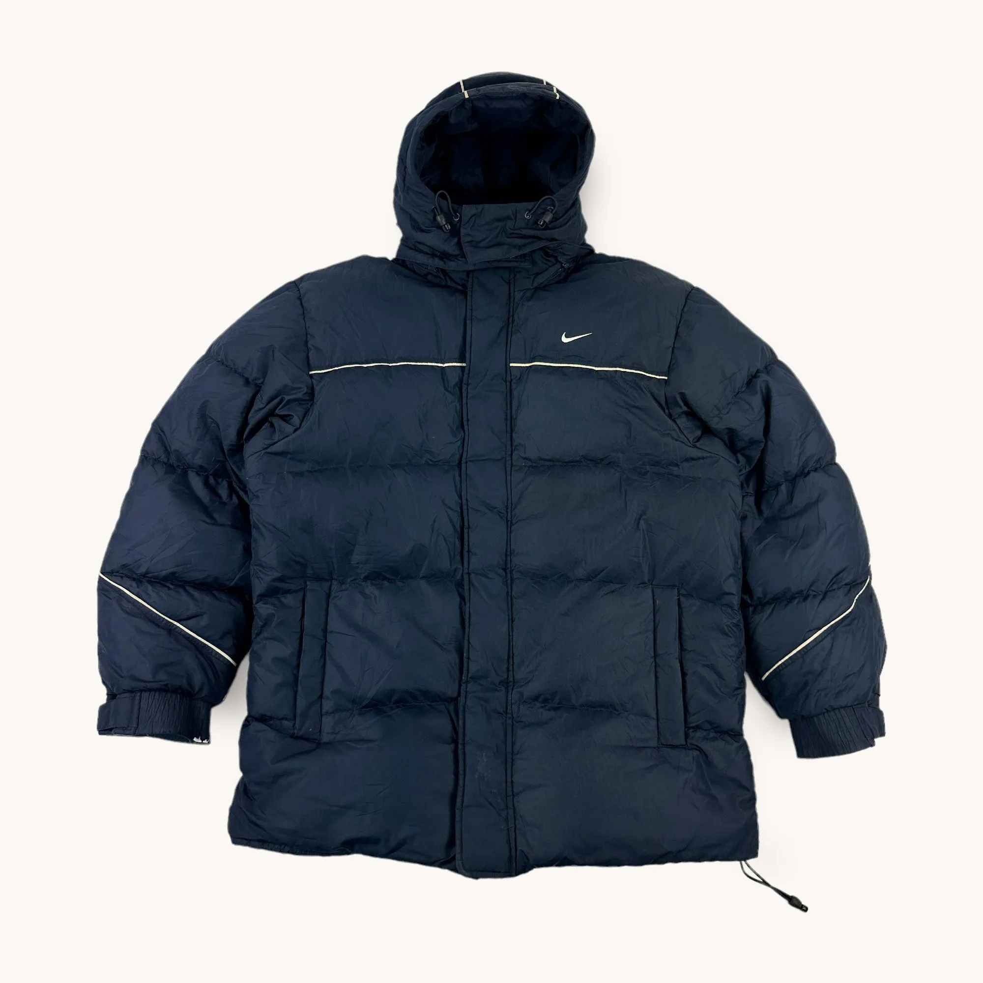 Navy Blue y2ks NIKE Puffer Jacket Coat (L)