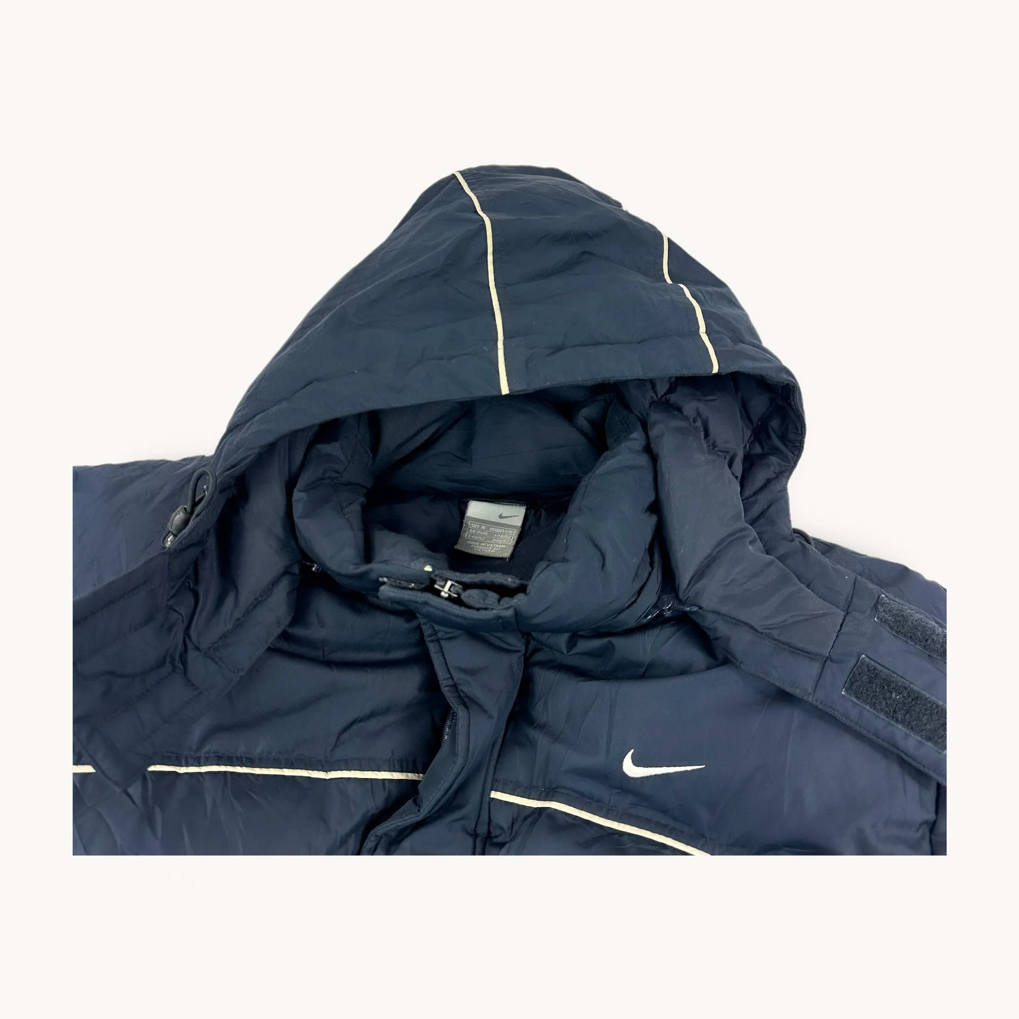 Navy Blue y2ks NIKE Puffer Jacket Coat (L)