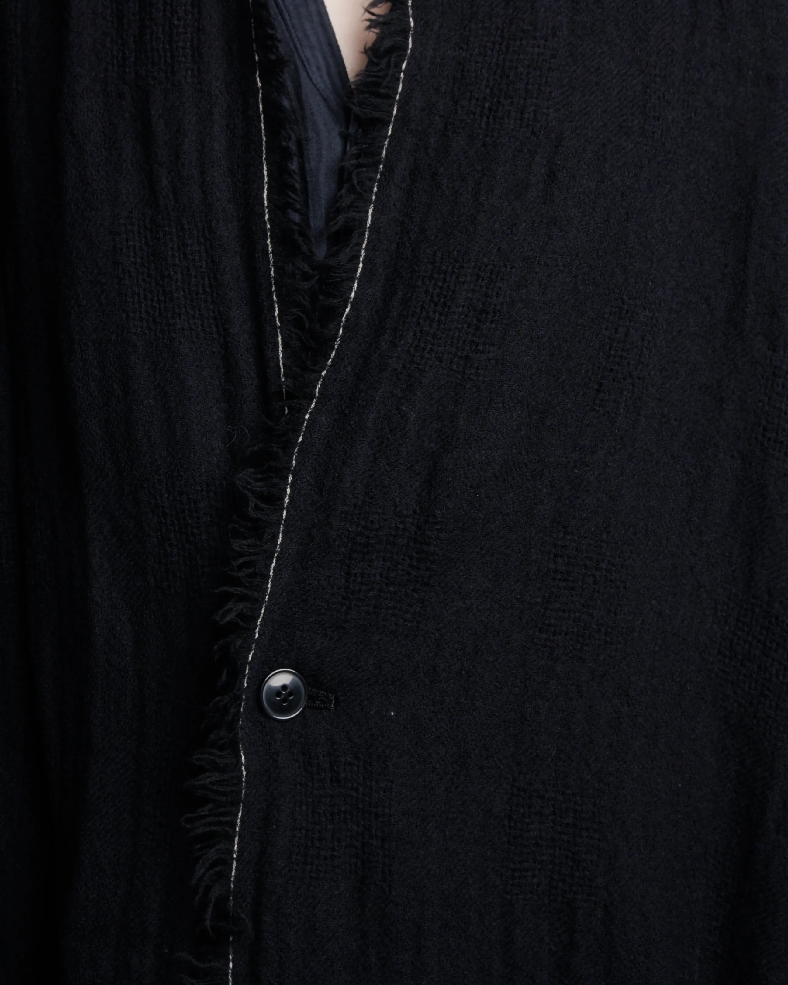 Navy Raw Edge Coat