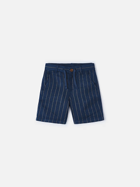 Navy Striped Linen Shorts