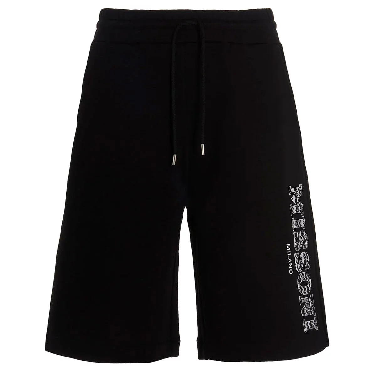 PALM ANGELS Zig Zag Cotton Shorts Black