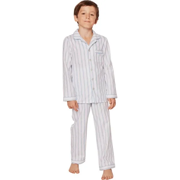 Petite Plume Pajama Set, Periwinkle Stripe