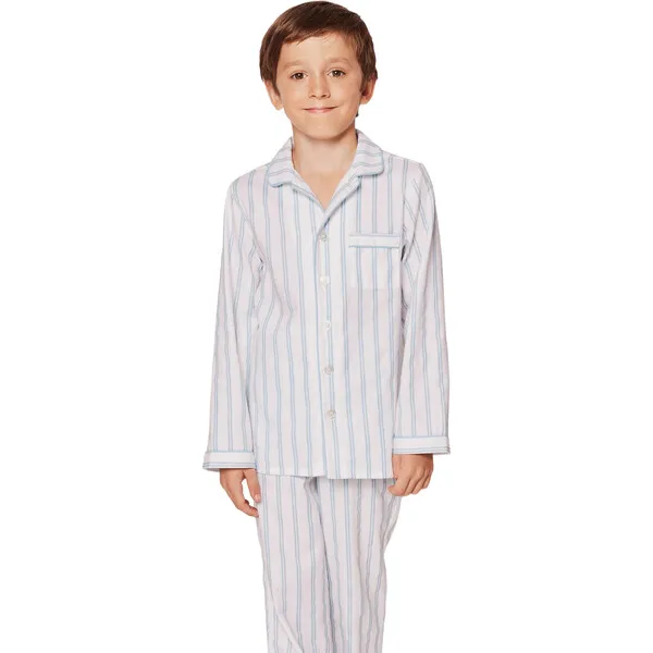 Petite Plume Pajama Set, Periwinkle Stripe