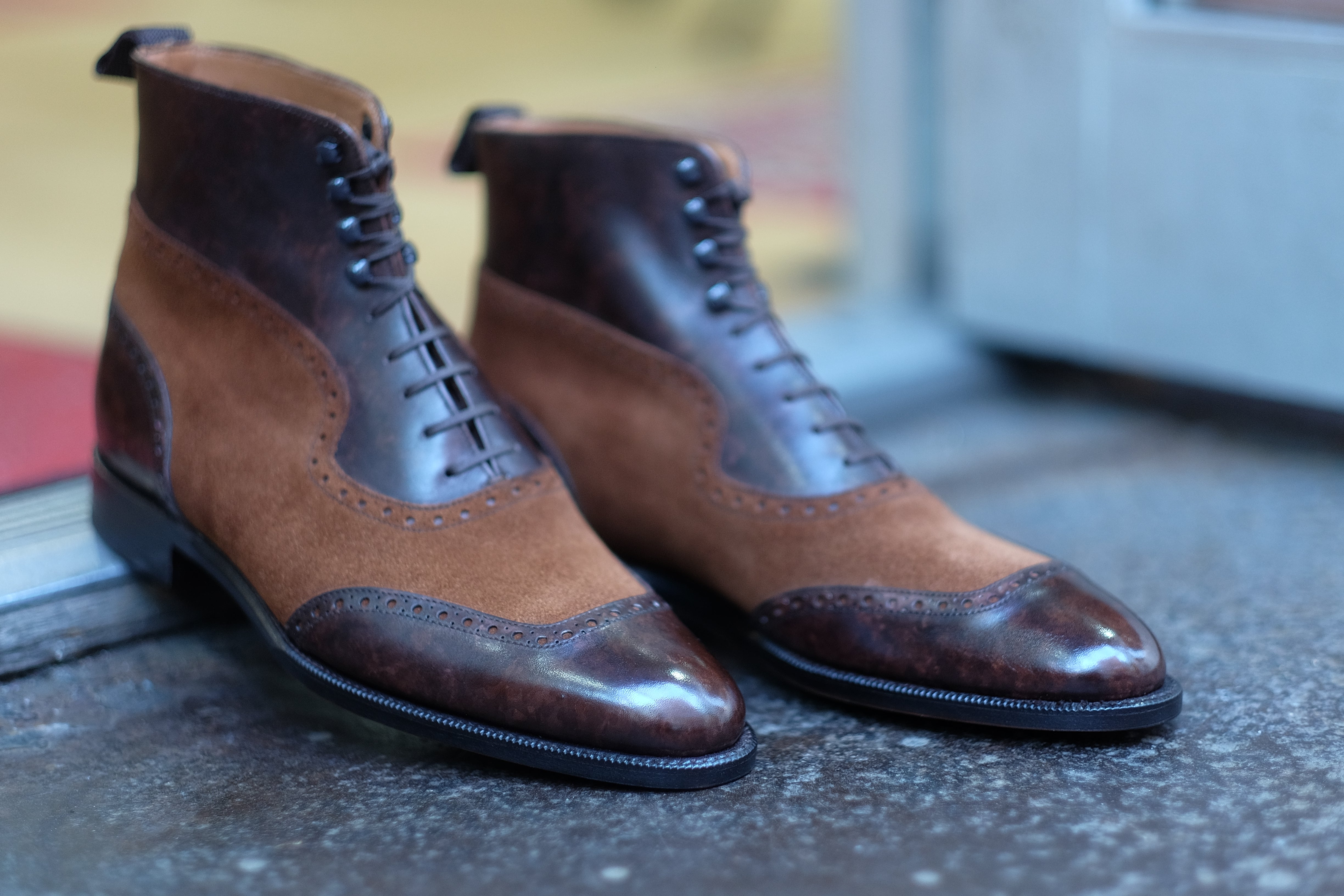 Pinehurst - MTO - Dark Brown Marble Patina / Snuff Suede - TMG Last - Single Leather Sole