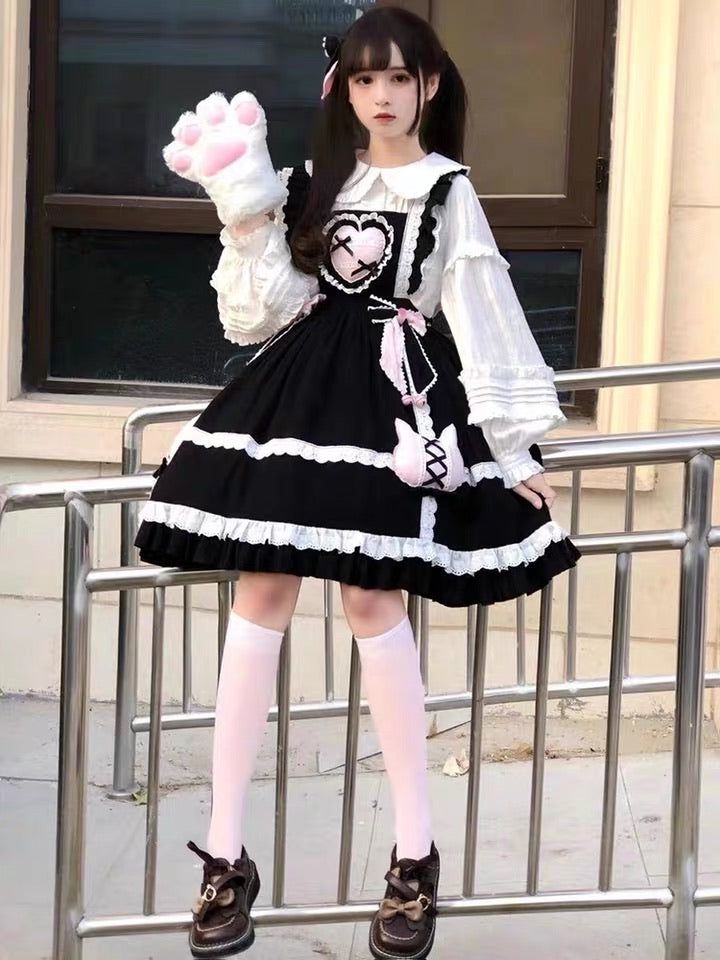 Pre-order casual Lolita cotton candy cat Lolita dress jsk