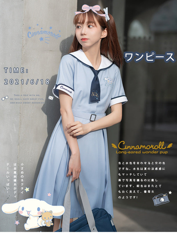 Pre-order Sanrio collaboration 2021 SS Cinnamoroll short sleeve seifuku dress