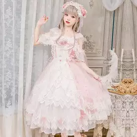 Princess Kawaii Pink Lolita Lace Dress MK17703