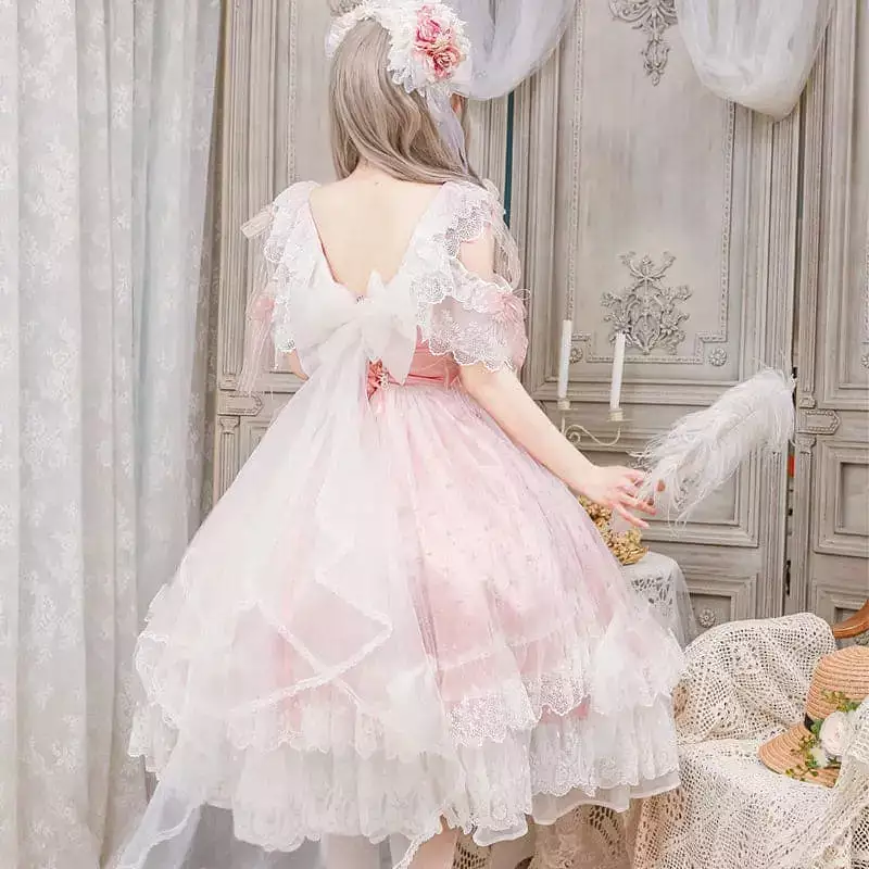 Princess Kawaii Pink Lolita Lace Dress MK17703