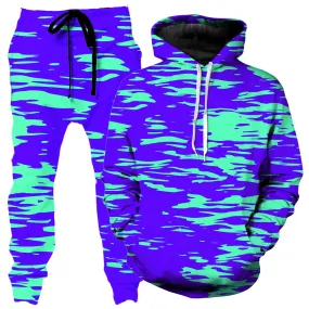 Purple Mint Rave Zebra Stripe Hoodie and Joggers Combo