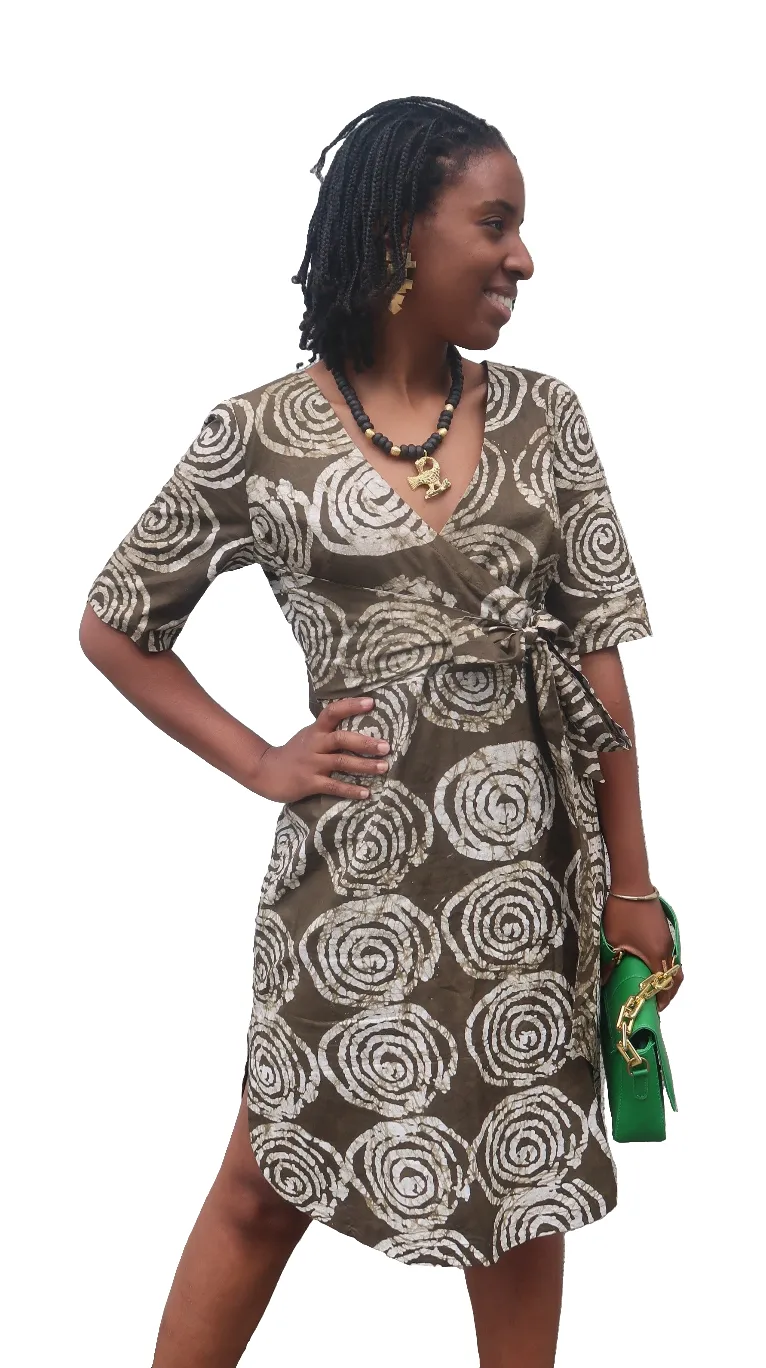 Robe Africaine Batik – dition Limitée Marron