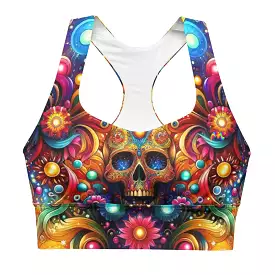 Skull Light Fantasia Rave Longline Sports Bra