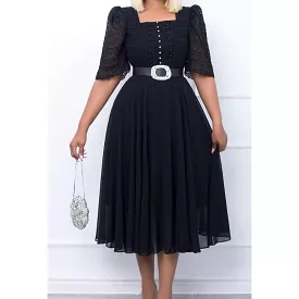 Square Neck Lace Dress