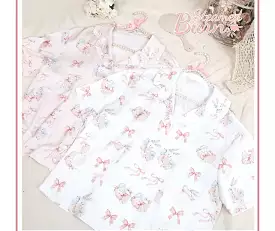 Steam bun day dream rabbit cute girly lounge set sleep wear pyjamas dress