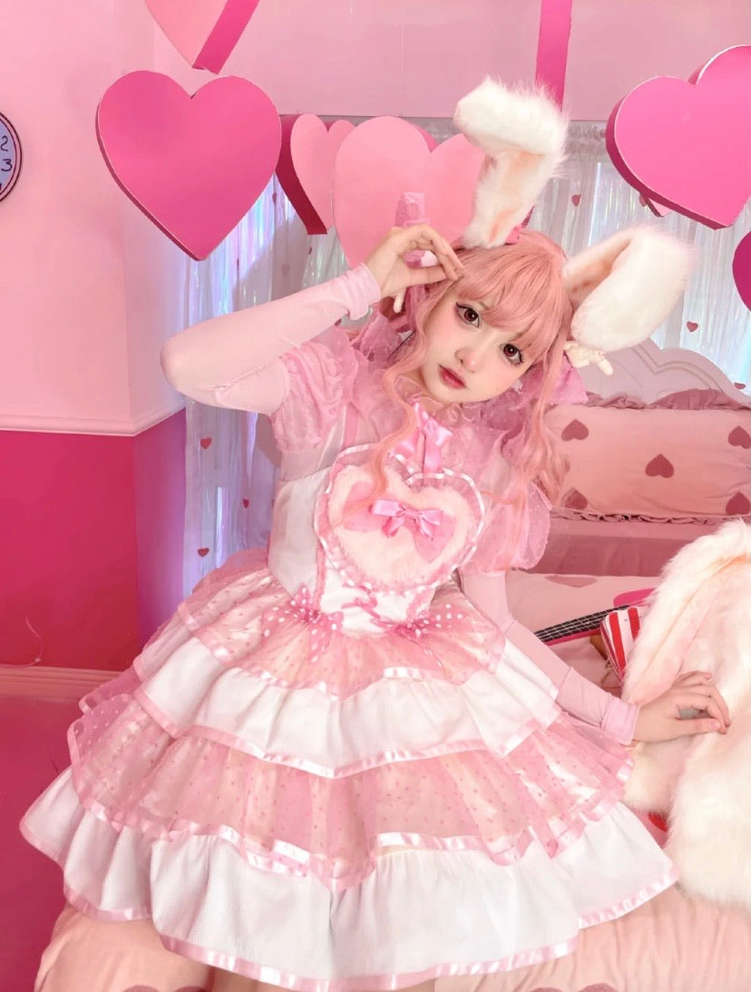 Sweet rabbit Peach bunny Lolita dress