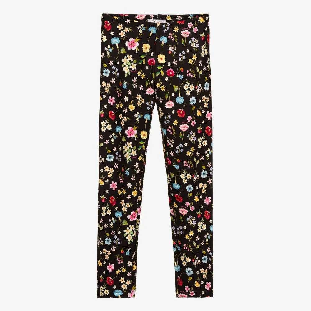 Teen Black Floral Leggings