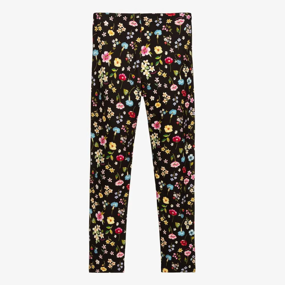 Teen Black Floral Leggings