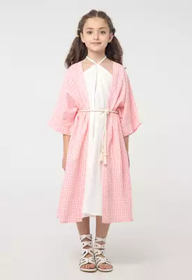 Textured Seamless Polka Dot Shrug And Dress Sets