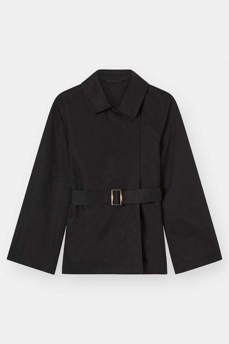 THE TAILORED TRENCH JACKET- BLACK