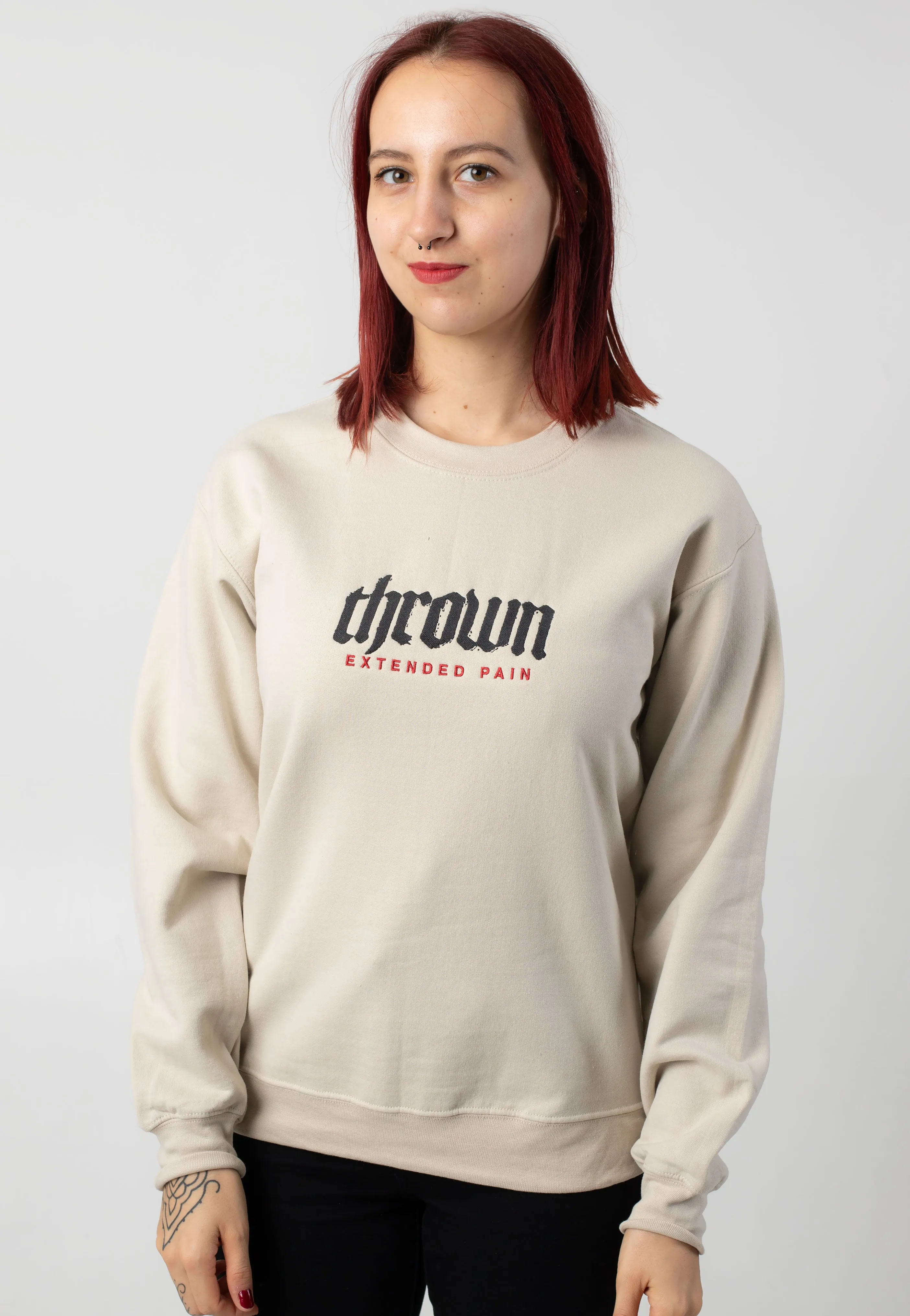 Thrown - Embroidered Extended Pain Sand - Sweater