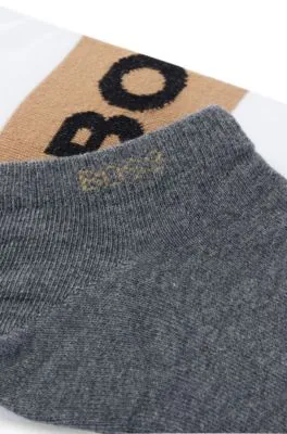 Two-pack of ankle-length socks with logo details