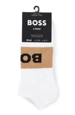 Two-pack of ankle-length socks with logo details