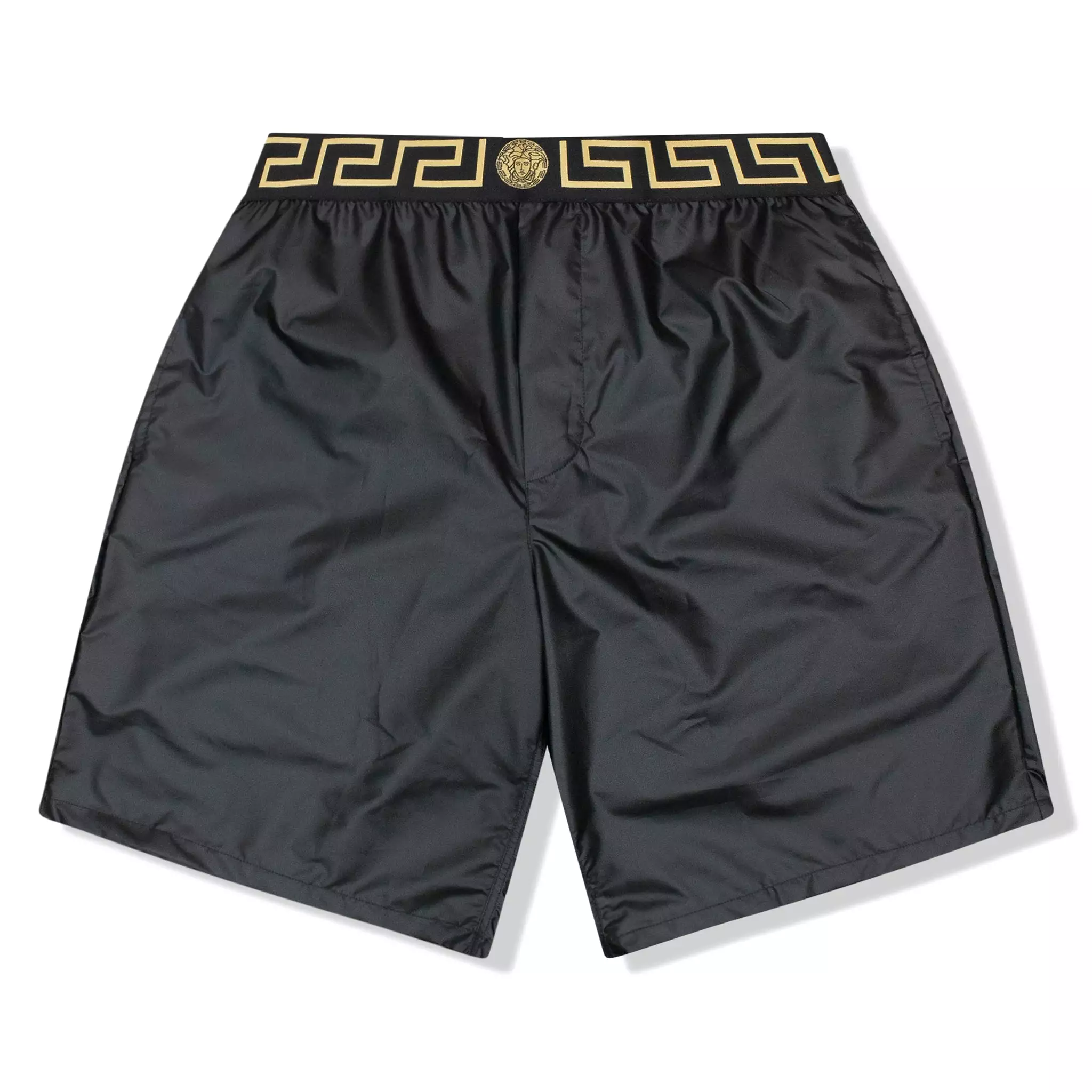 Versace Medusa Iconic Swimming Long Length Satin Shorts Black