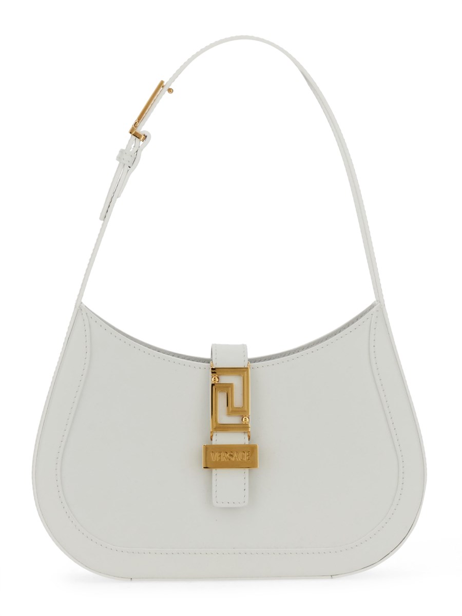 VERSACE    SMALL LEATHER HOBO BAG GRECA GODDESS