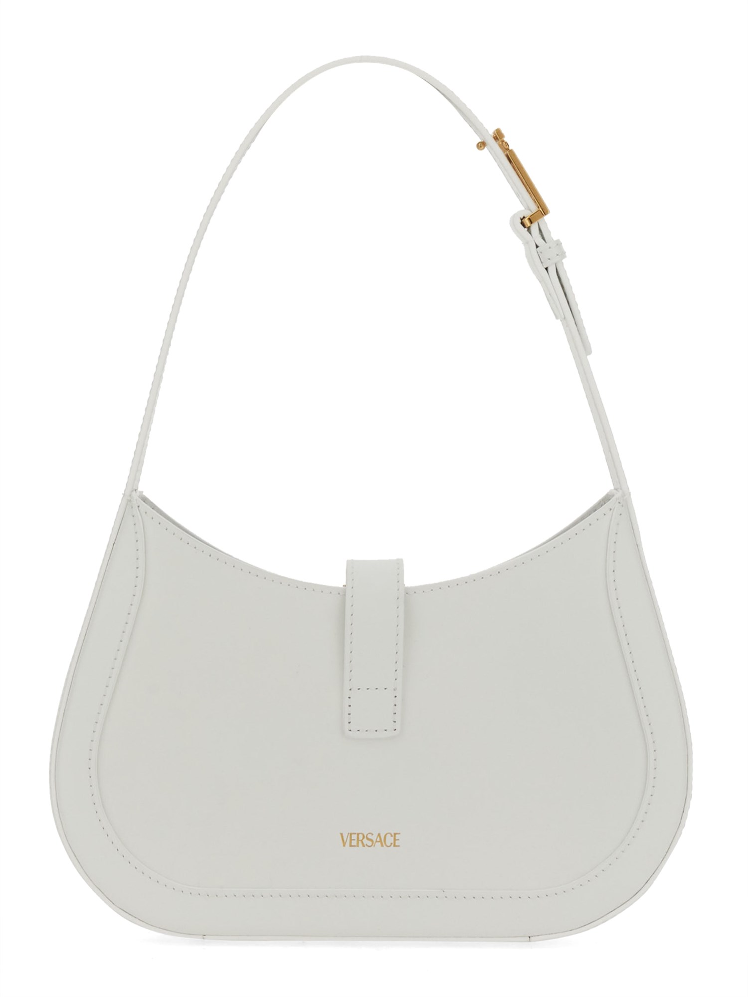 VERSACE    SMALL LEATHER HOBO BAG GRECA GODDESS