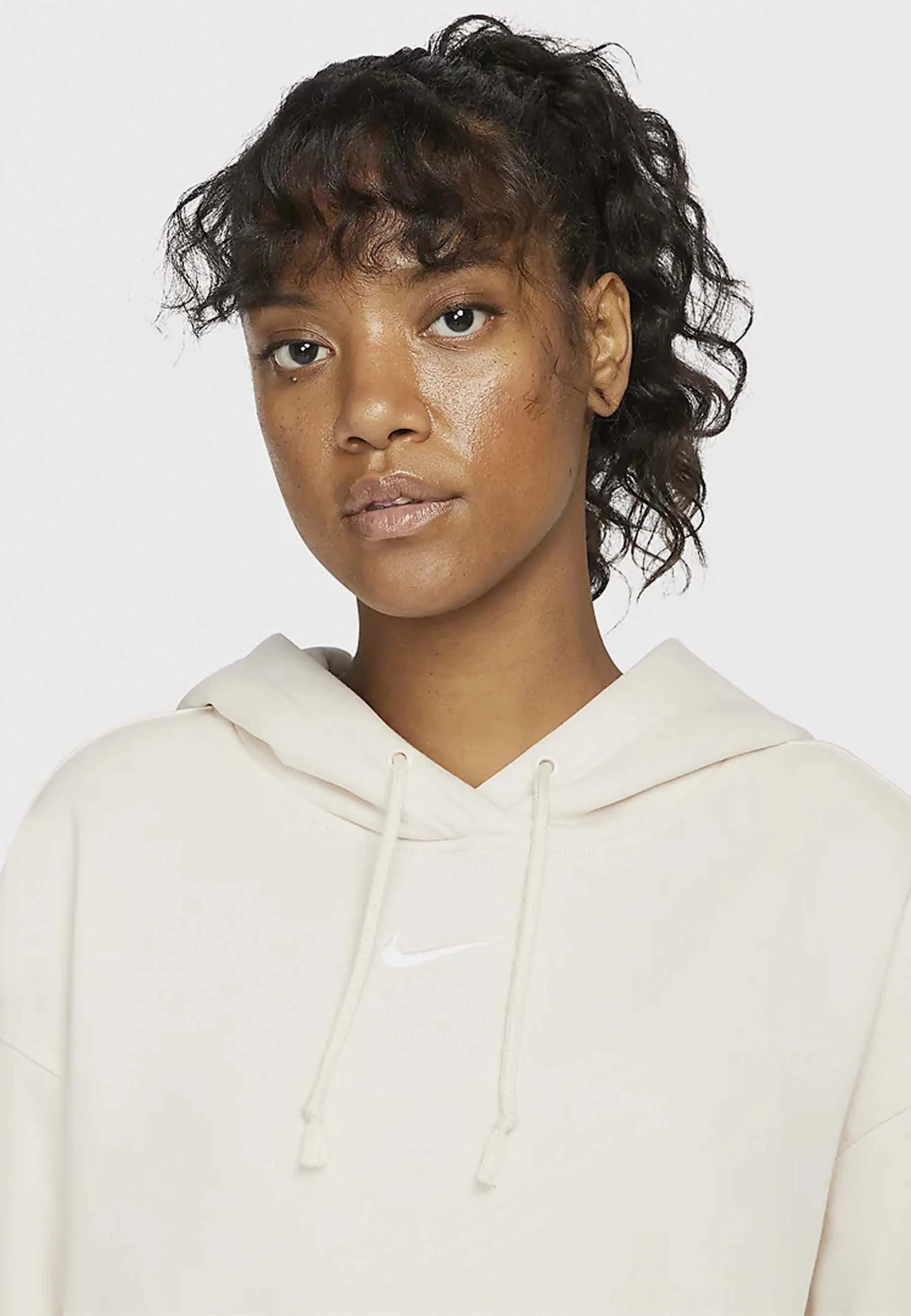 Womens NSW Fleece Hoodie - Pearl White