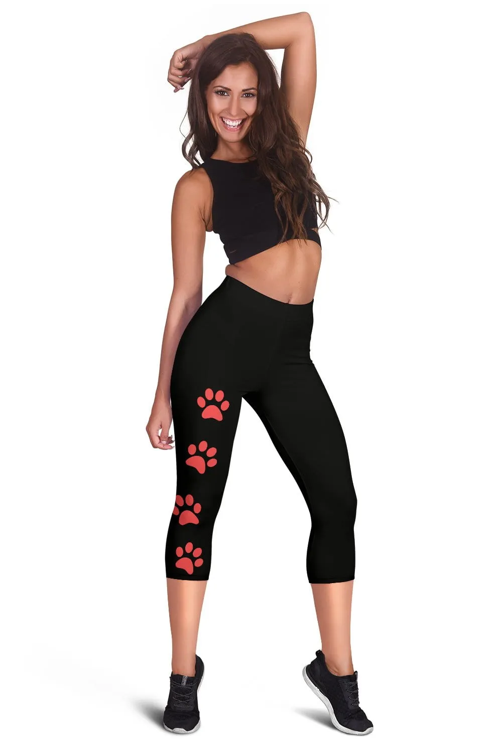 Women's Paw Print Capris