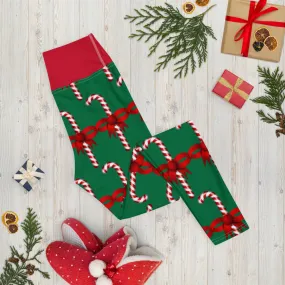 Yoga Leggings Candy Canes