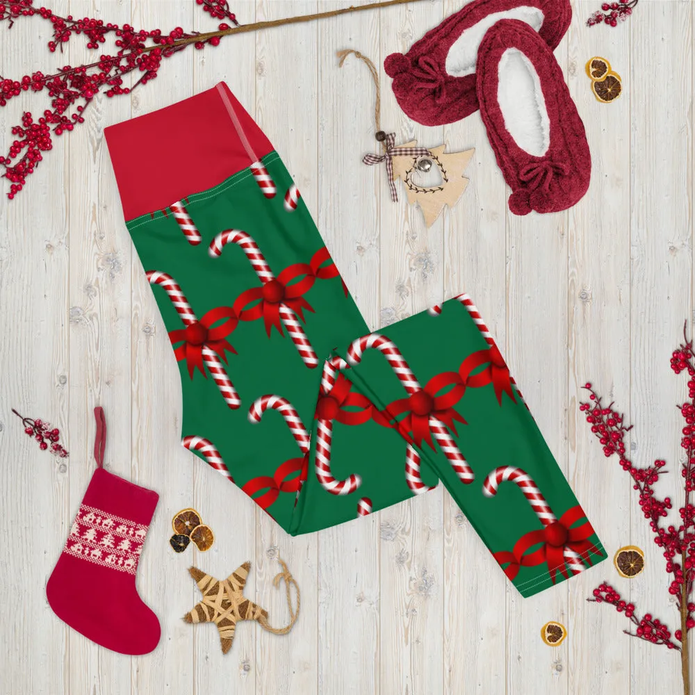 Yoga Leggings Candy Canes