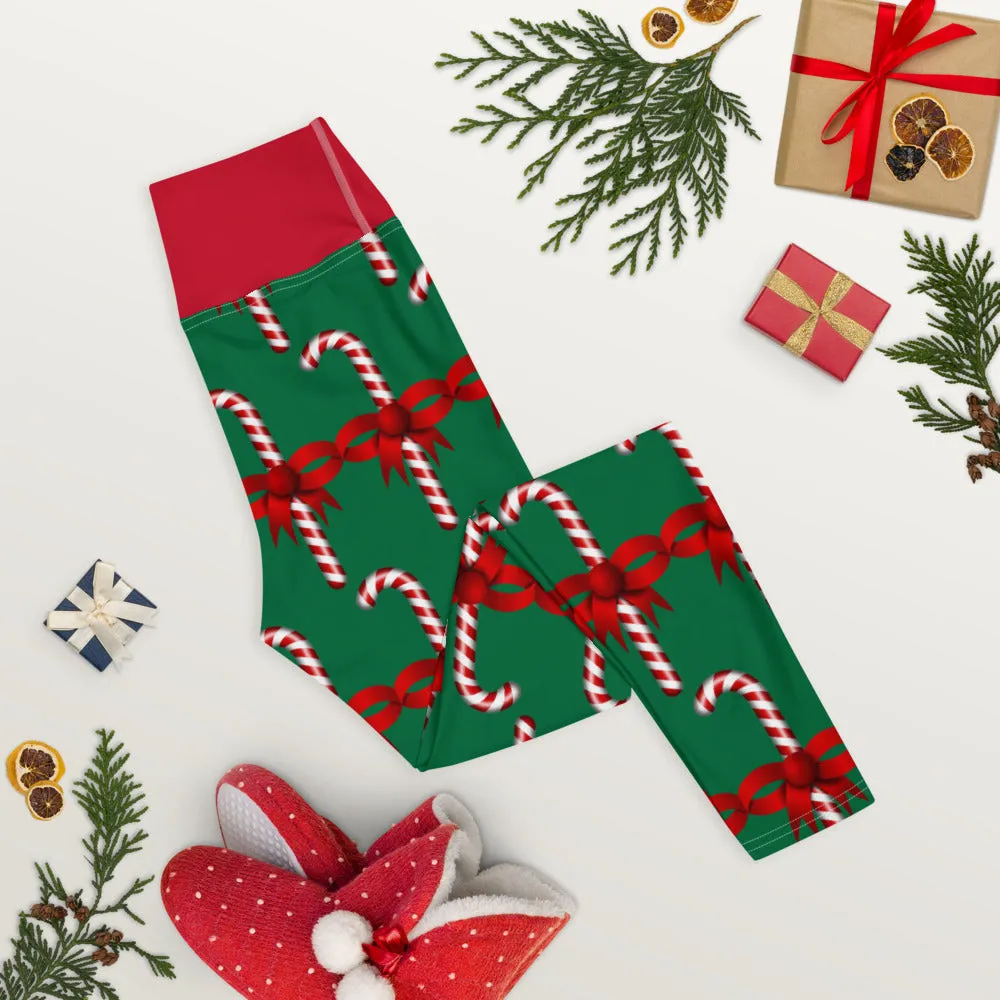 Yoga Leggings Candy Canes